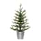 2 ft. Pre-Lit Table Top Artificial Christmas Tree In Metal Pot